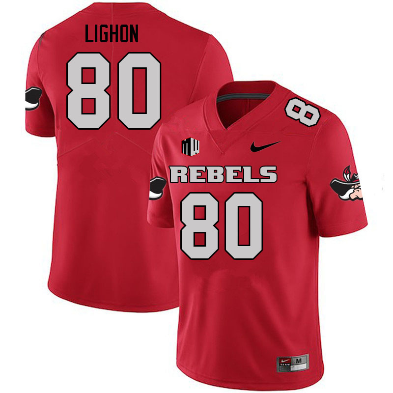 Men #80 Brye Lighon UNLV Rebels College Football Jerseys Sale-Scarlet - Click Image to Close